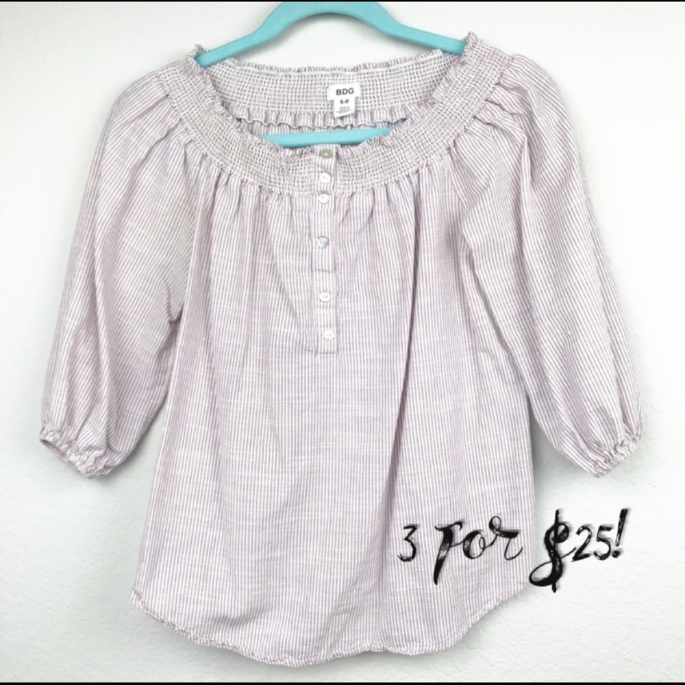 BDG Urban Outfitters Striped Peasent Top S
